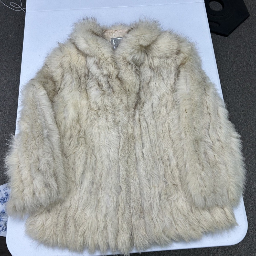 Saga Fox Fur Coat Women Medium White Natural Blue Fox Fur Jacket Luxury Glam